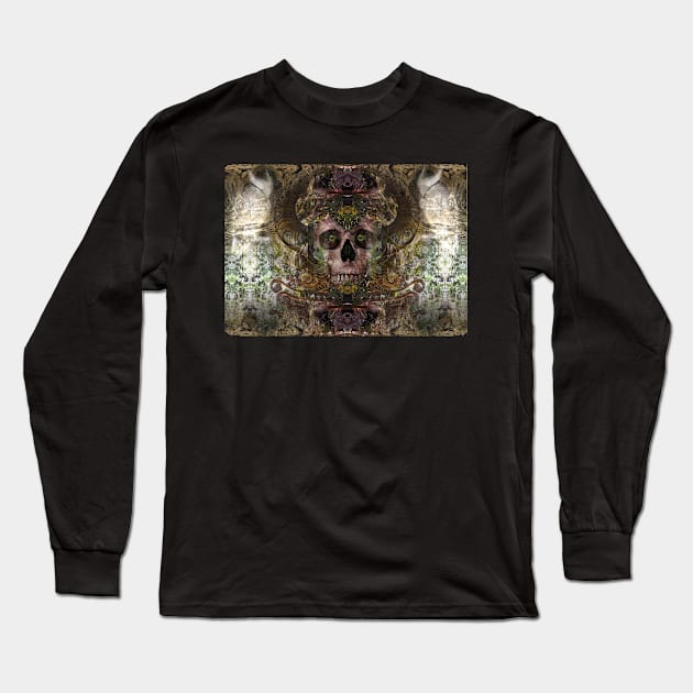 fractal skull Long Sleeve T-Shirt by Shtakorz